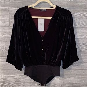 Zara Trafaluc Velvet Bodysuit